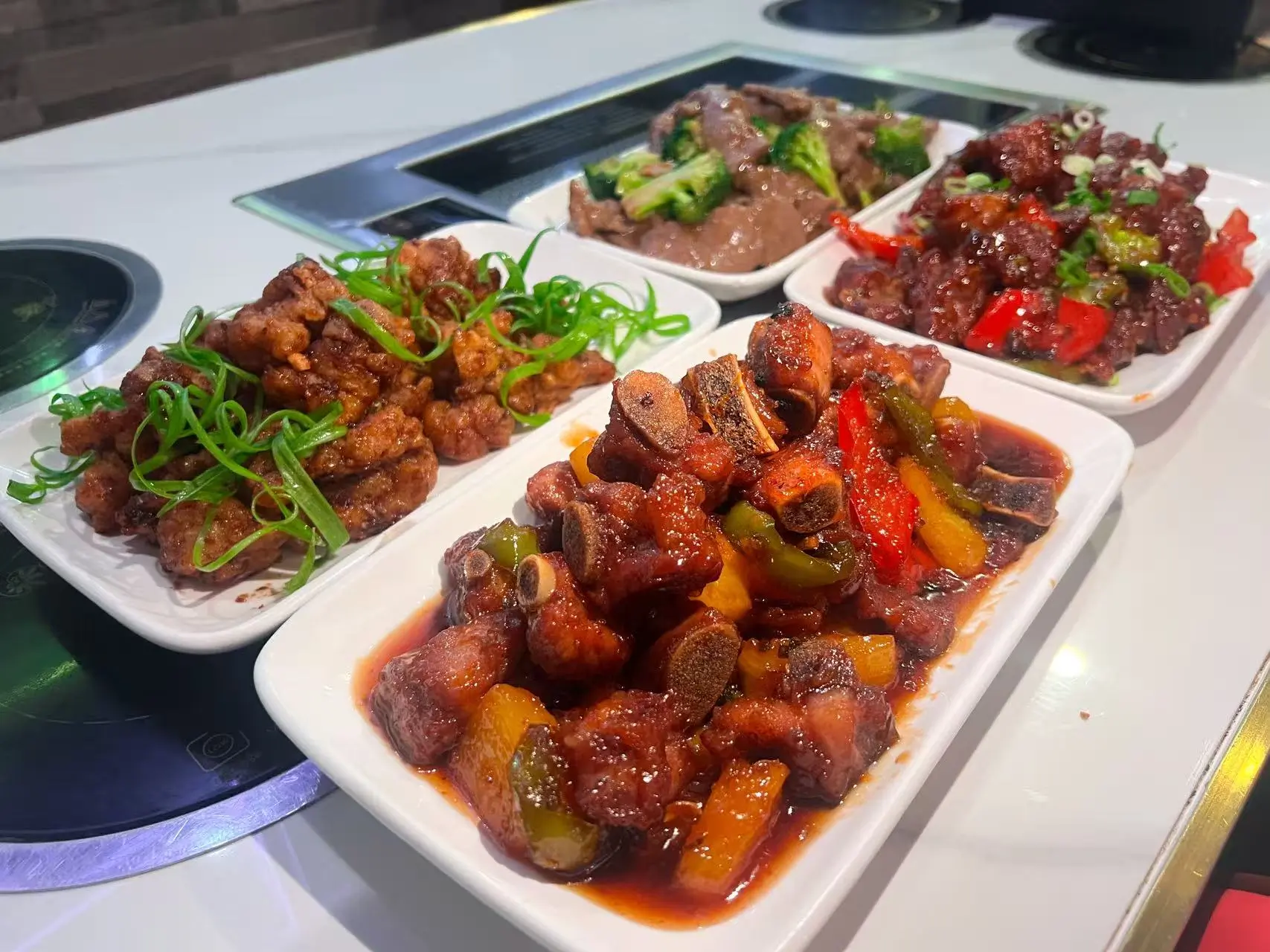 American Chinese foods at Mia's Kitchen, a Chinese restaurant in San Marcos